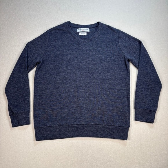 Mizzen+Main Other - Mizzen Main Sweater Men's M Navy Trim Fit V-Neck Made in USA Knit Pullover Basic
